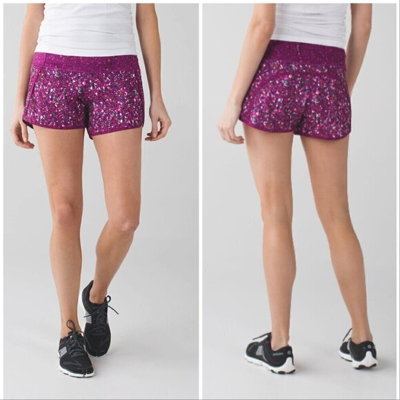 Lululemon Run Times Short Paradise Camo Multi / Paradise Geo Regal Plum Multi - Picture 1 of 5